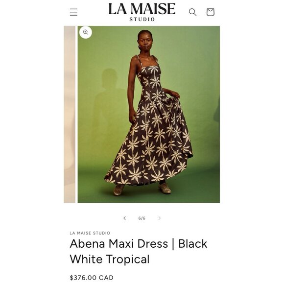 NWT Size XL -La Maise Studio Abena Drop-Waist Linen Blend Dress (NWT US$ 298) - Picture 11 of 16